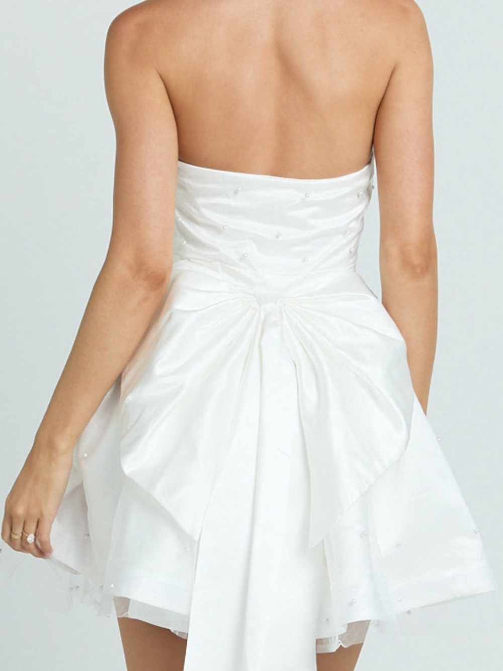 NWT REVOLVE Australia SHOWPO Cailene pearl stud tulle fit flare mini dress US 0 - Picture 4 of 15